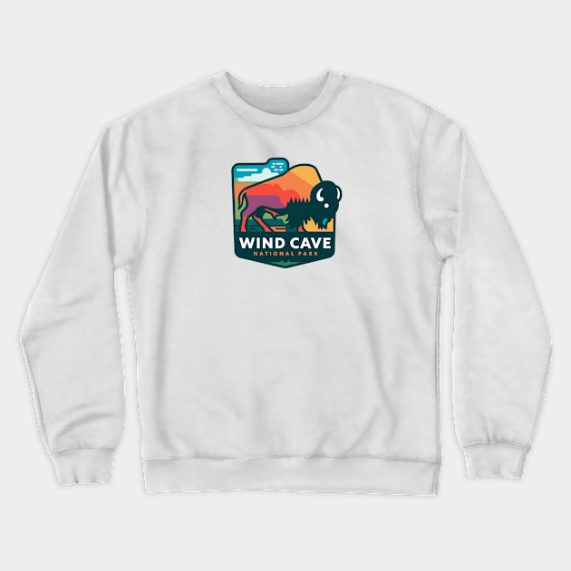 Bison Wind Cave National Park Crewneck Sweatshirt by Perspektiva